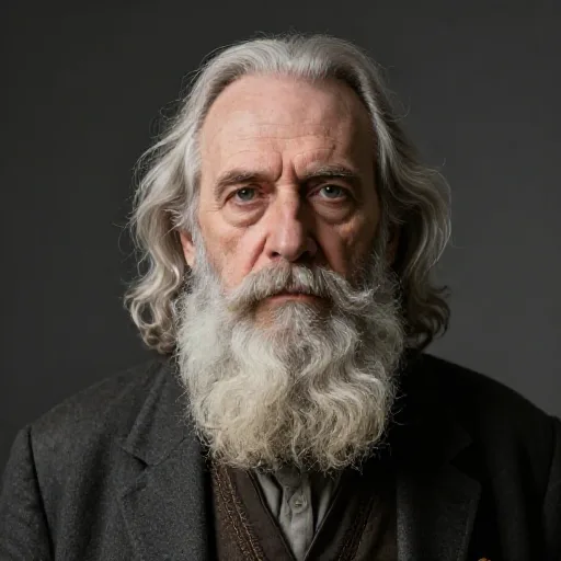 Hyperrealistic portrait of an elderly scholar